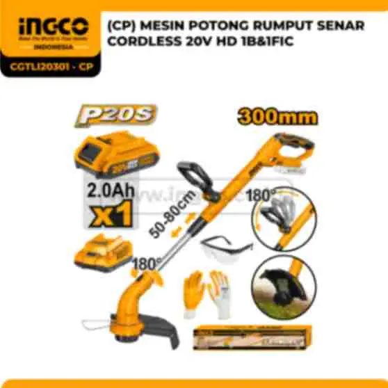 CGTLI20301 - CP - (CP) MESIN POTONG RUMPUT SENAR CORDLESS 20V HD 1B&1FIC